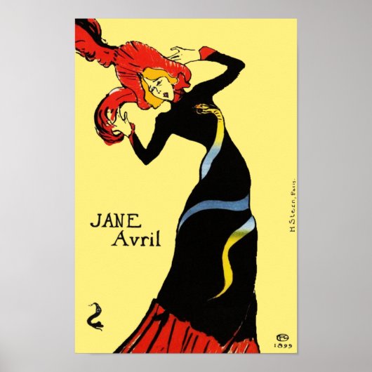 Poster/Afdruk: Toulouse Lautrec - Jane Avril Poster (Voorkant)