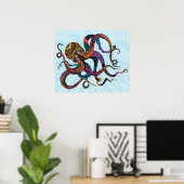 Poster/afdruk van elektrische octopus poster (Thuiskantoor)