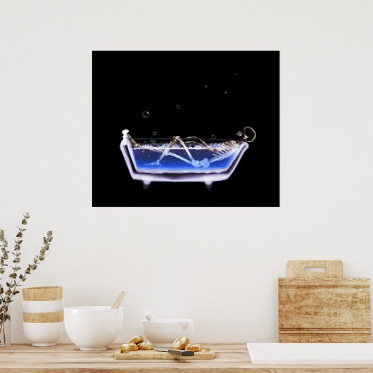 Poster/afdruk X-Ray Skeleton Bath Origineel Poster (Keuken)