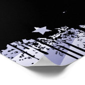 POSTER/AFDRUKGrunge Party Crowd Silhouette Indigo Poster (Hoek)