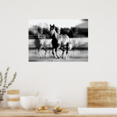Poster afdrukken bij paarden - Posters met B&W-paa (Keuken)