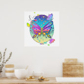 Poster, afdrukken, kunst - BUTTERFLY POP ART Poster (Keuken)