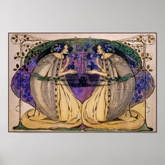 Poster Afdrukken: Lente van Frances Macdonald (Voorkant)