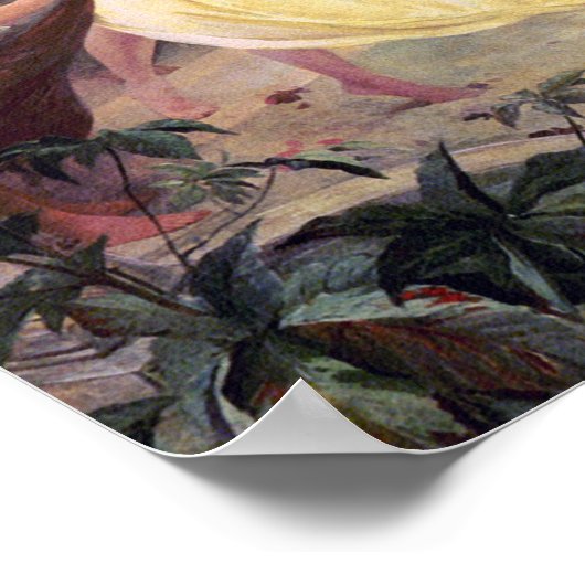 Poster afdrukken: Mucha - Geest van de Lente (Hoek)