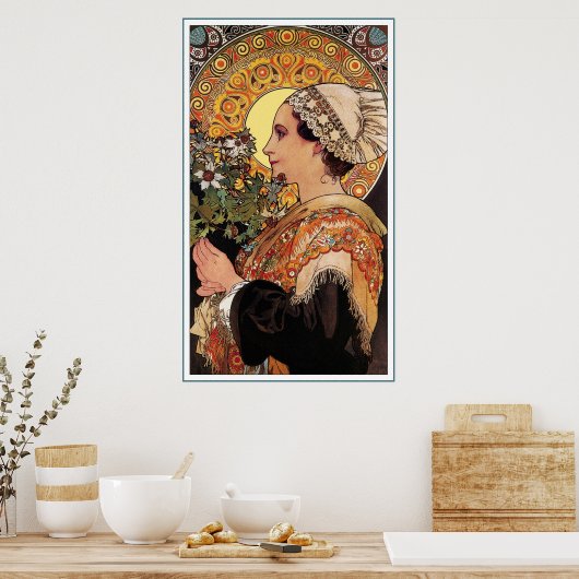 Poster afdrukken: Mucha - Thistle uit de zanden (Keuken)