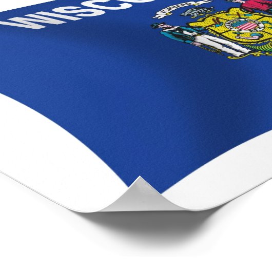 Poster afdrukken van Wisconsin Flag (Hoek)
