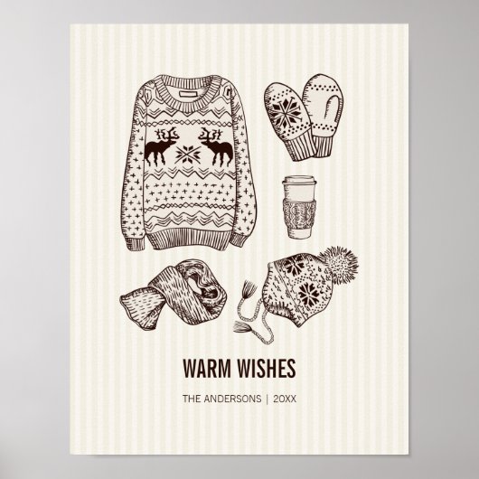 Poster Afdrukken Warm Wishes Holiday Essentials (Voorkant)