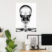 POSTER/AFDRUKKEN X-RAY VISION SKELETON SKULL - B&W POSTER (Thuiskantoor)