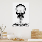POSTER/AFDRUKKEN X-RAY VISION SKELETON SKULL - B&W POSTER (Keuken)