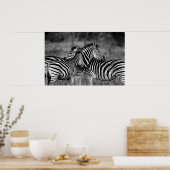 Poster - African Zebra's B/W (Keuken)