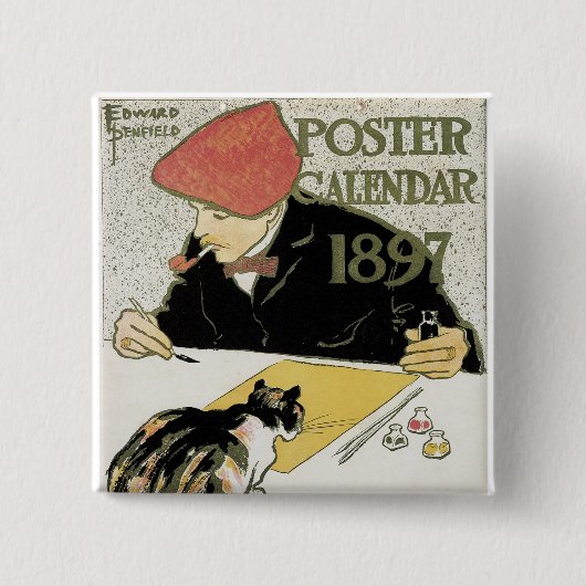 Poster Agenda 1897 Vierkante Button 5,1 Cm (Voorkant)