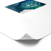 Poster - Alcohol Inkt Kunstposters Blauw Groen (Hoek)