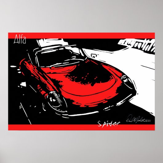 Poster Alfa Spider (Voorkant)