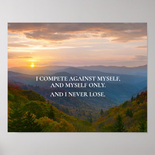 Poster Alleen Ik Competeer Tegen Myself (Voorkant)