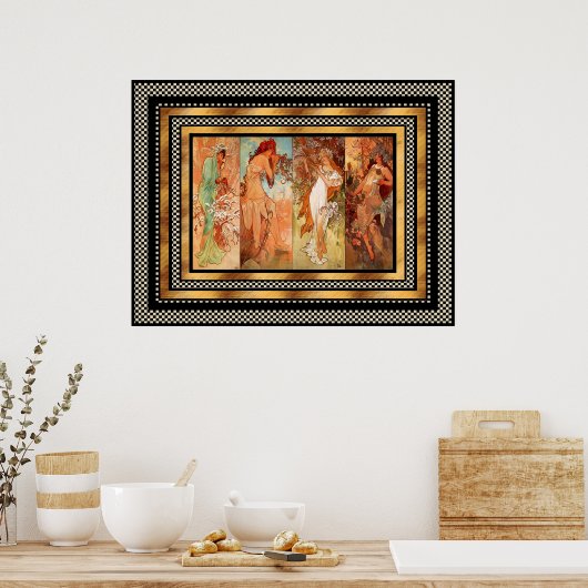 Poster  Alphonse Mucha Panel Art Nouveau (Keuken)