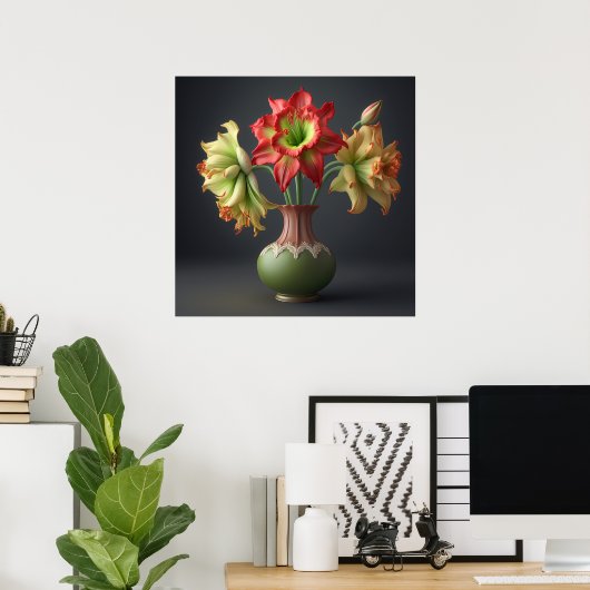 Poster Amaryllis Flowers (Thuiskantoor)