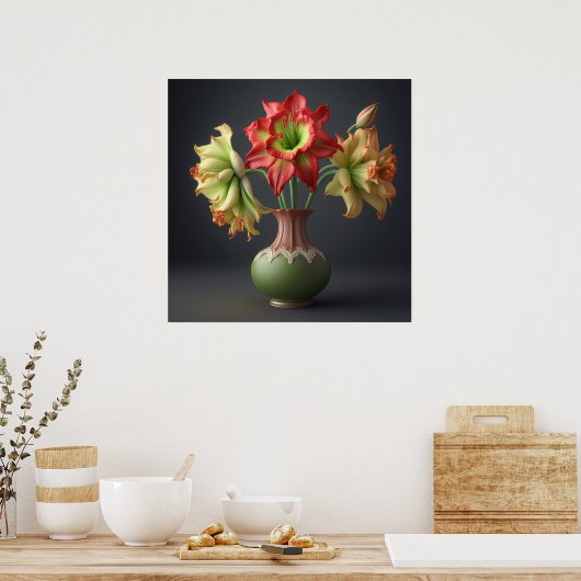 Poster Amaryllis Flowers (Keuken)