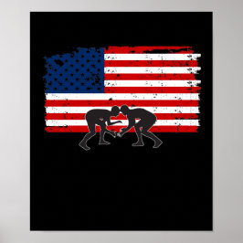 Poster - Amerikaans ontwerp van de vlag die wringe