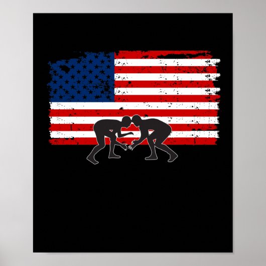 Poster - Amerikaans ontwerp van de vlag die wringe (Voorkant)