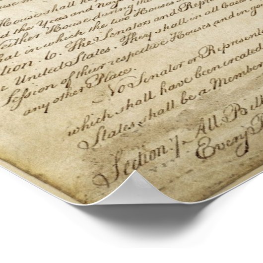 POSTER Amerikaanse grondwet (Hoek)