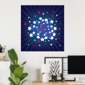 Poster Amerikaanse Starburst Stars (Thuiskantoor)