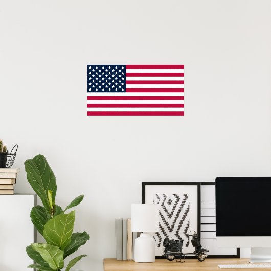 Poster Amerikaanse vlag (Thuiskantoor)