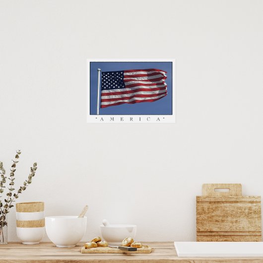 Poster Amerikaanse vlag (Keuken)