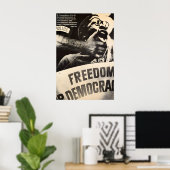 Poster Amerikaanse vrijheid Racisme in de VS tegen (Thuiskantoor)