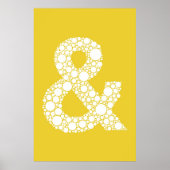 Poster Ampersand (en symbool). Grijze tekst op gee (Voorkant)