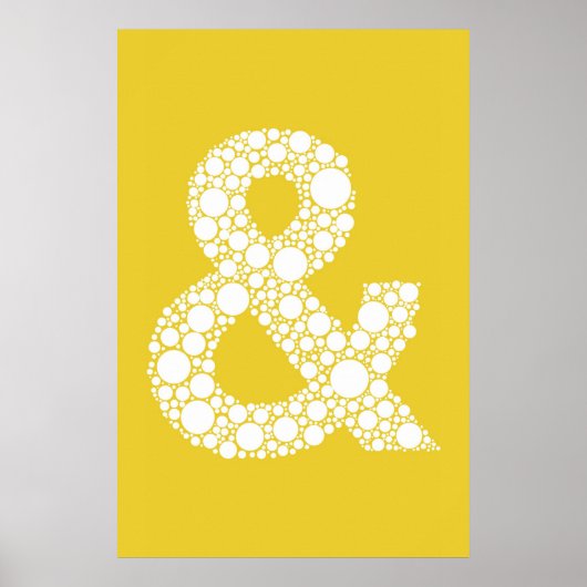 Poster Ampersand (en symbool). Grijze tekst op gee (Voorkant)