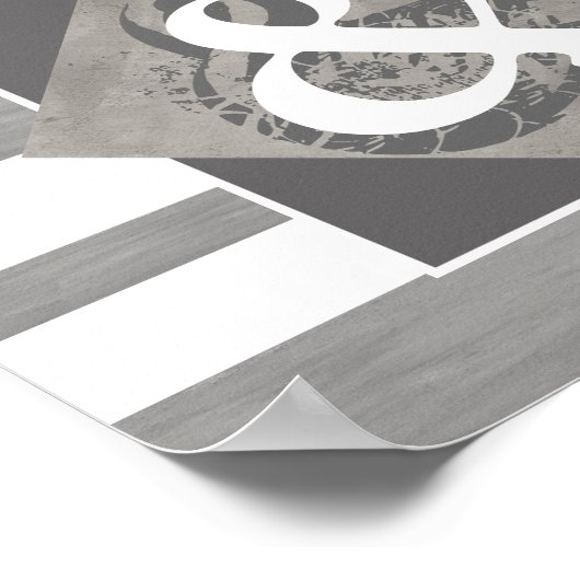 poster ampersand grijs en wit ongevoelig (Hoek)