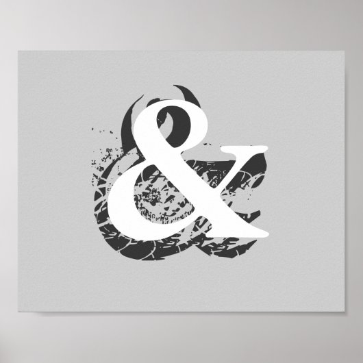 poster ampersand op grijs decor voor thuis of voor (Voorkant)