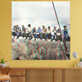 Poster Anaglyph 3D- Lunch atop Skyscraper New York Canvas Afdruk (Insitu (Woonkamer))