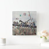 Poster Anaglyph 3D- Lunch atop Skyscraper New York Vierkante Klok (Huis)