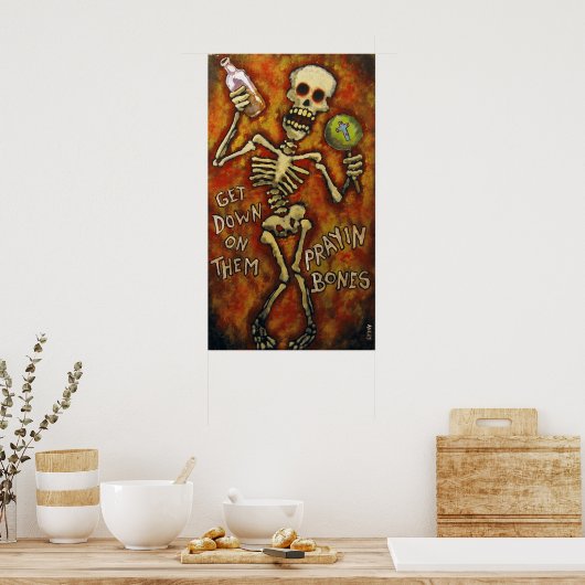 poster Angry Johnn: "Ga naar hun Prayin Botten" (Keuken)