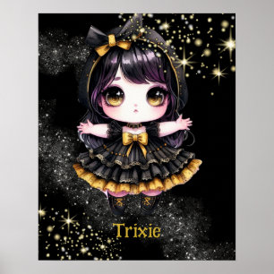 POSTER   Anime Meisjes Goth Aardig Aangepast Kawai