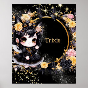 POSTER   Anime Meisjes Goth Aardig Aangepast Kawai