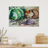 Poster Ann Hayes Painting Sea Shells (Keuken)