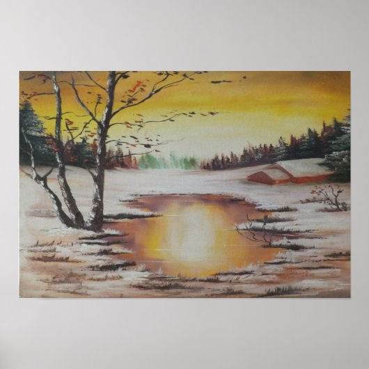 Poster Ann Hayes Painting Winter Scene (Voorkant)