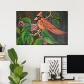 Poster Ann Hayes schilderend kardinaal (Thuiskantoor)