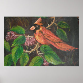 Poster Ann Hayes schilderend kardinaal