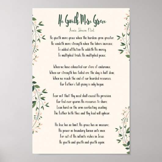 Poster Annie Johnson Flint - Hij geeft meer eer (Voorkant)