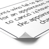 Poster annuleringsbeleid voor salon of spa (Hoek)