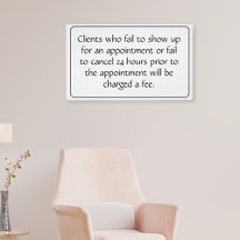 Poster annuleringsbeleid voor salon of spa