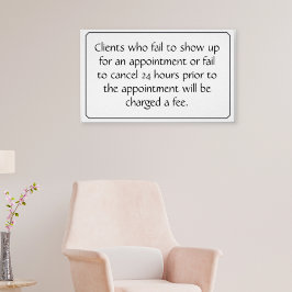 Poster annuleringsbeleid voor salon of spa