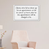 Poster annuleringsbeleid voor salon of spa