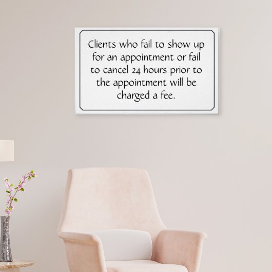 Poster annuleringsbeleid voor salon of spa