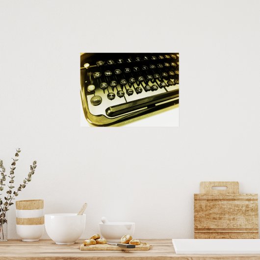 Poster  Antiek typemachine (Keuken)