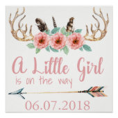 Poster Antler Baby shower (Voorkant)