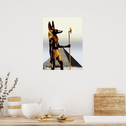Poster Anubis en het Kruis Ankh (Keuken)